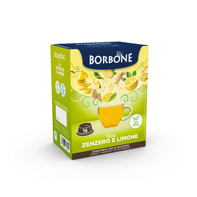 Zenzero E Limone 96 Capsule Compatibili Lavazza A Modo Mio Caffè Borbone