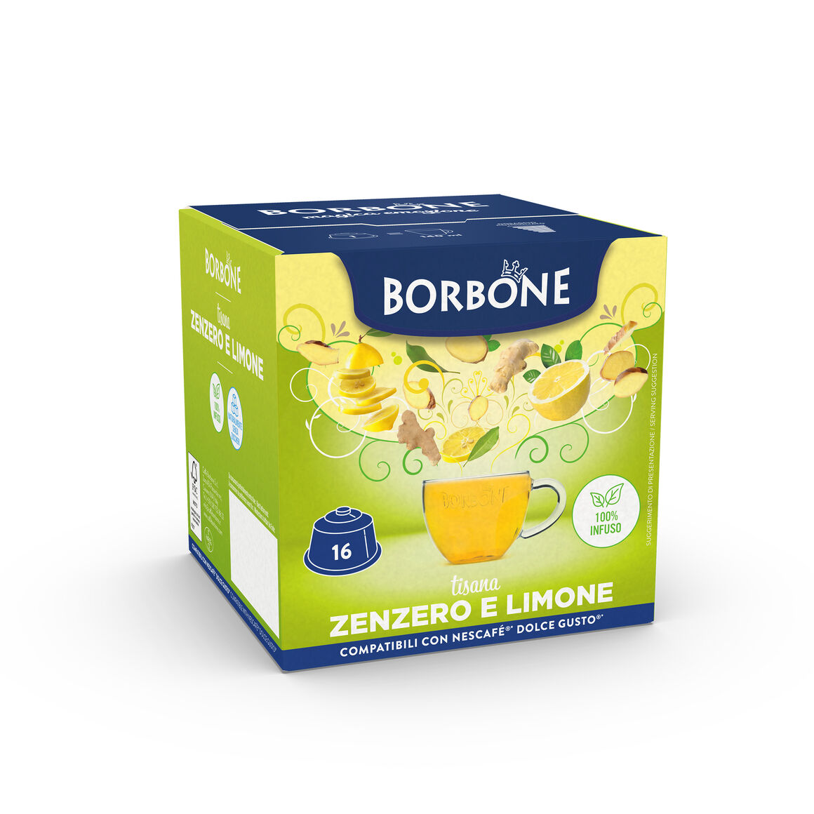Zenzero E Limone 64 Capsule Compatibili Nescafè Dolce Gusto Caffè Borbone Zenzero E Limone 64 Capsule Compatibili Nescafè Dolce Gusto Caffè Borbone