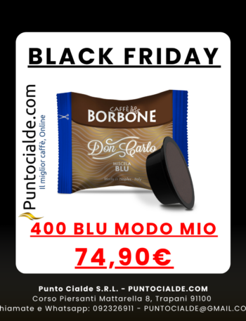 BLACK FRIDAY 400 Capsule Compatibili Lavazza A Modo Mio Caffè Borbone Blu